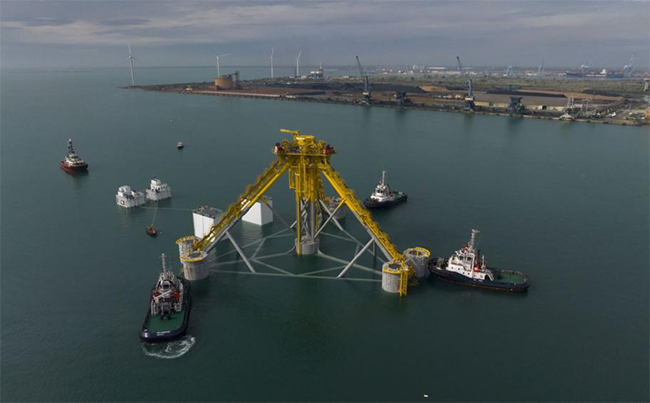 圖說丨全球首個張力腿漂浮式海上風電基礎下水