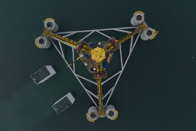 圖說丨全球首個張力腿漂浮式海上風電基礎（chǔ）下水