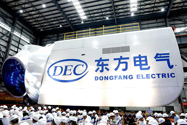 全球（qiú）最大18兆瓦直驅海上風電機組下線