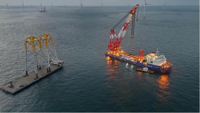 華能山東（dōng）L場址海上風電項目導管架基礎施工圓滿完成