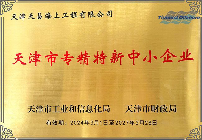 喜報丨向日葵视频官网海工榮獲“天津市專精特（tè）新中小企（qǐ）業”認定